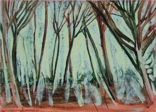 From Forest Clearing, 10" x 14", acrylic on canvas, 2004, private collection.